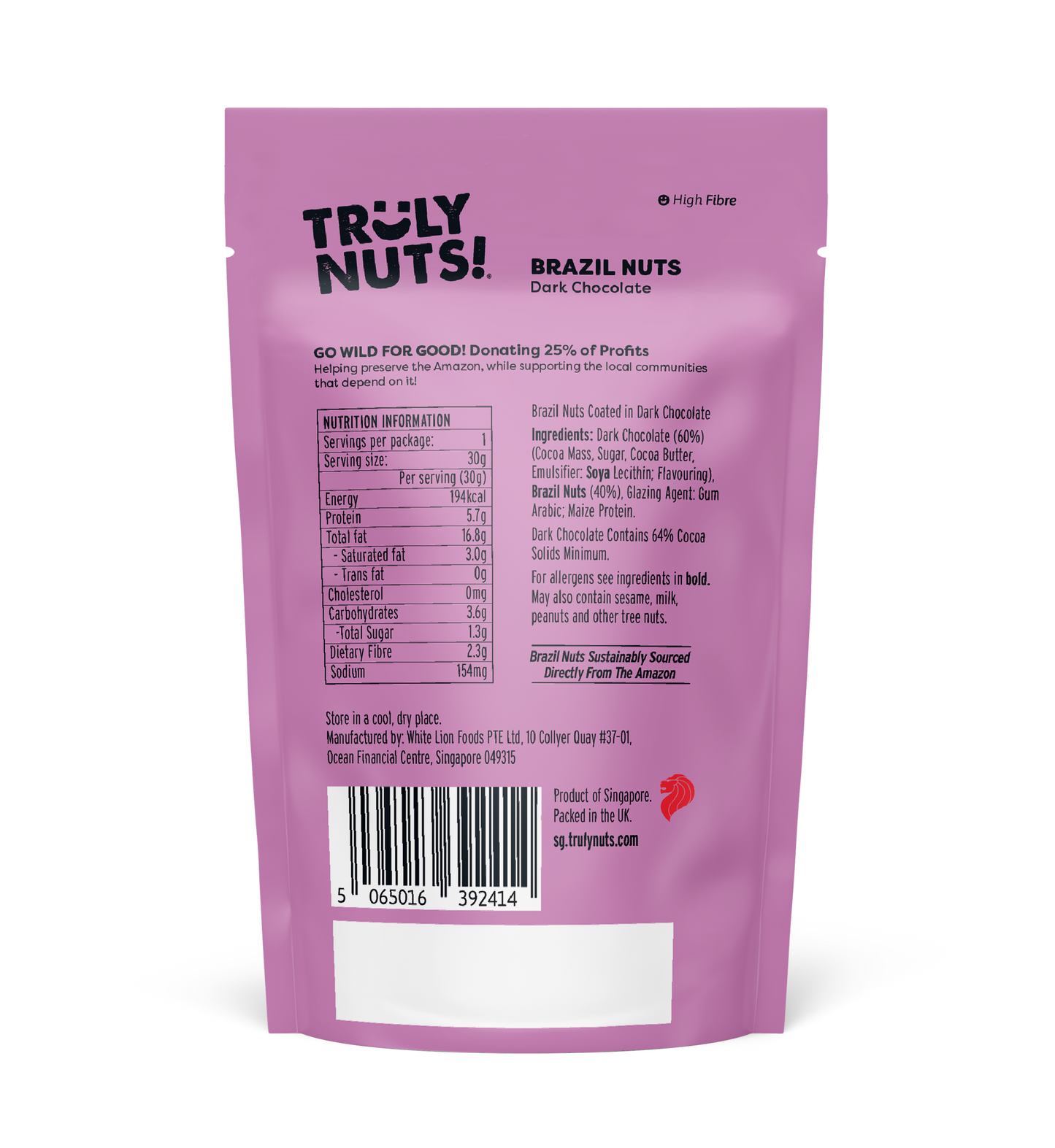 BRAZIL NUTS - Belgian Dark Chocolate 30g