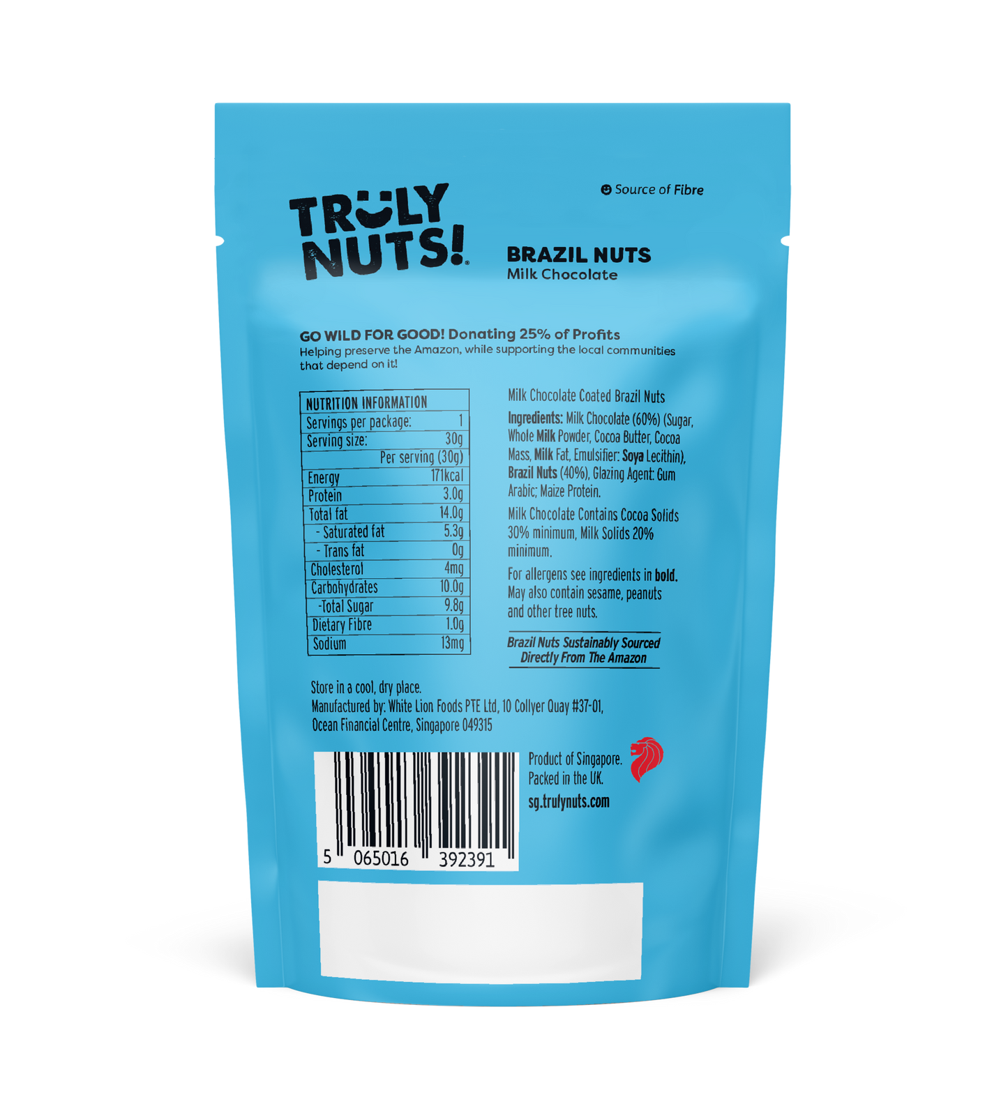 BRAZIL NUTS - Belgian Milk Chocolate 30g